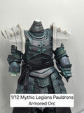 3d Printed Mythic Legions Scale Head 1.0 Armored Orc Pauldrons 1:12 6" Scale.