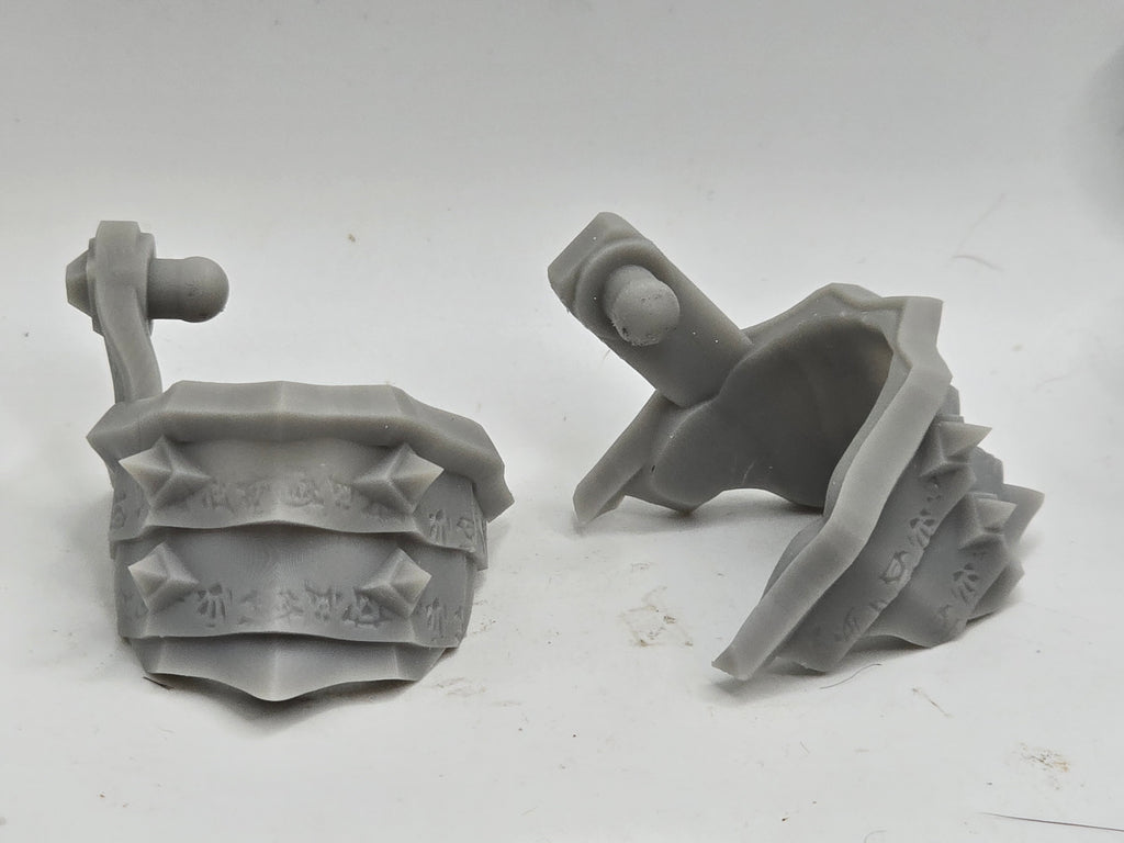 3d Printed Mythic Legions Scale Head 1.0 Armored Orc Pauldrons 1:12 6" Scale.