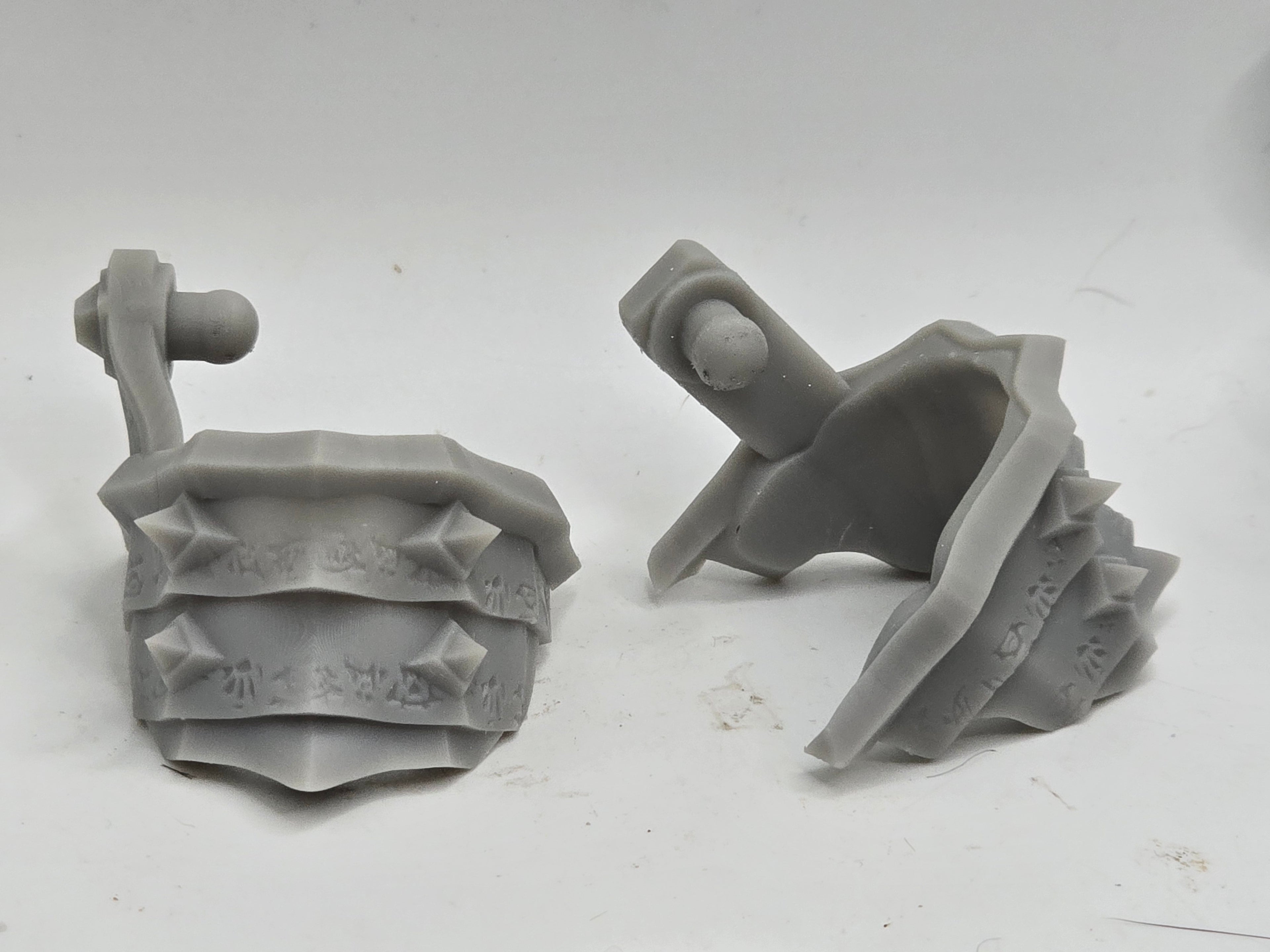 3d Printed Mythic Legions Scale Head 1.0 Armored Orc Pauldrons 1:12 6" Scale.