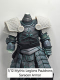 3d Printed Mythic Legions Scale Head 1.0 Saracen Armor Pauldrons 1:12 6" Scale.