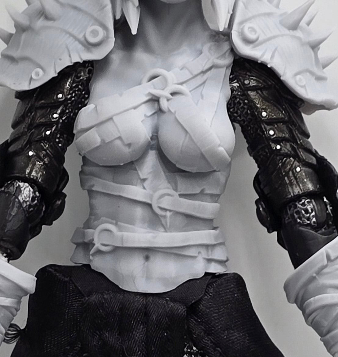 3d Printed Mythic Legions Scale Head 2.0 Tiefling Barbarian Torso 1:12 6" Scale.