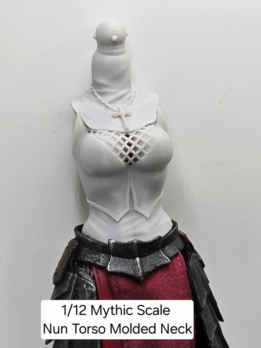 3d Printed Mythic Legions Scale Head 2.0 Nun Torso 1:12 6" Scale.