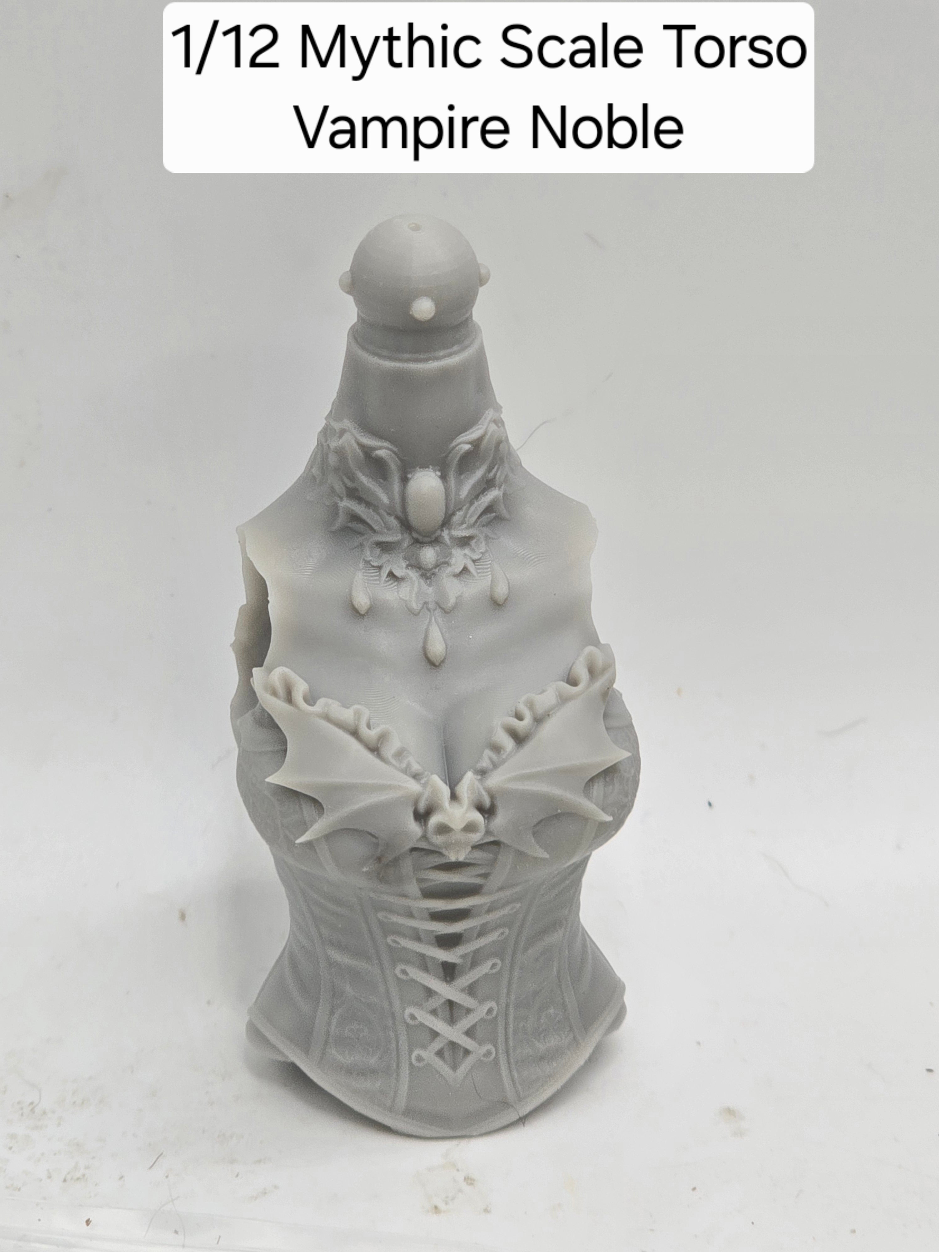 3d Printed Mythic Legions Scale Head 2.0 Vampire Noble Torso 1:12 6" Scale.