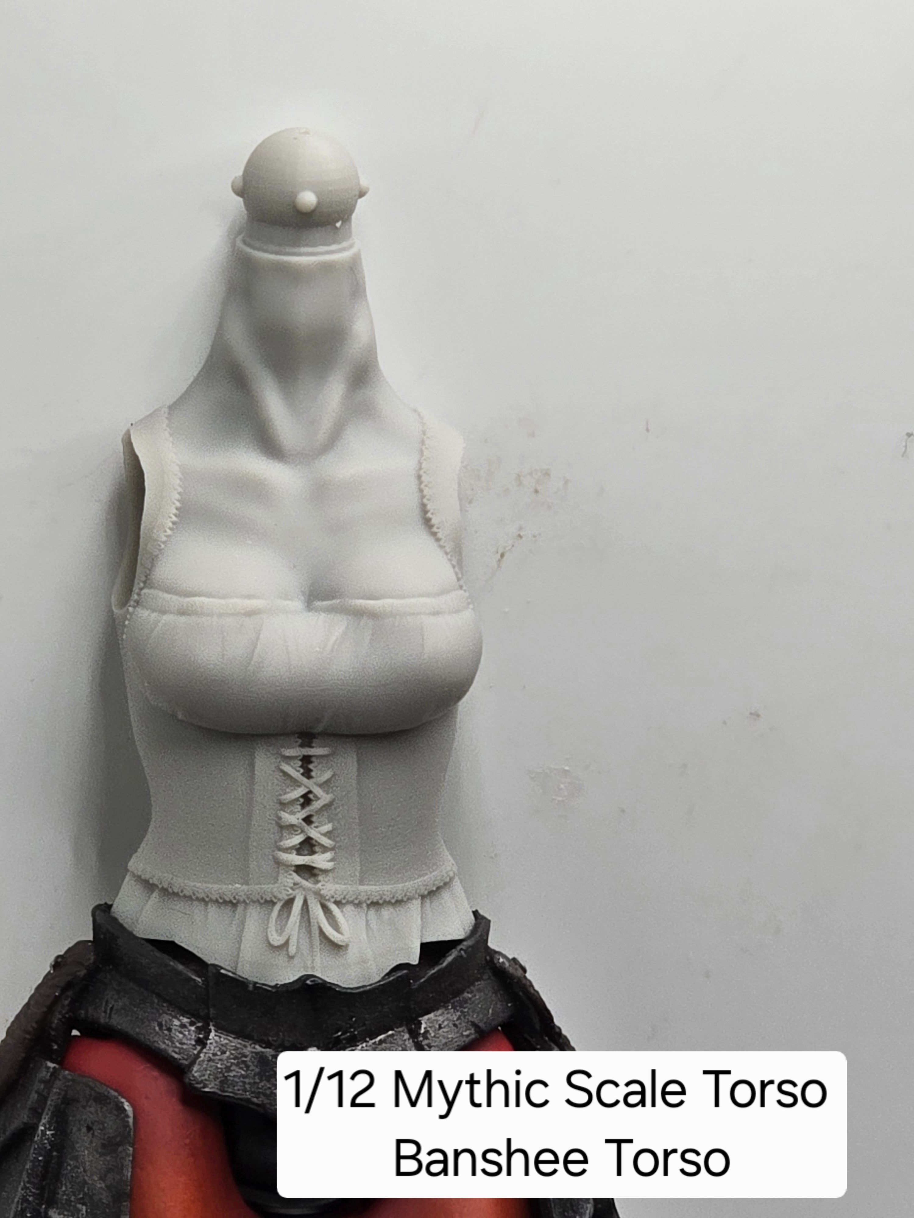 3d Printed Mythic Legions Scale Head 2.0 Banshee Torso 1:12 6" Scale.