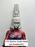3d Printed Mythic Legions Scale Head 2.0 Goddess Isis Head#2  1:12 6" Scale.