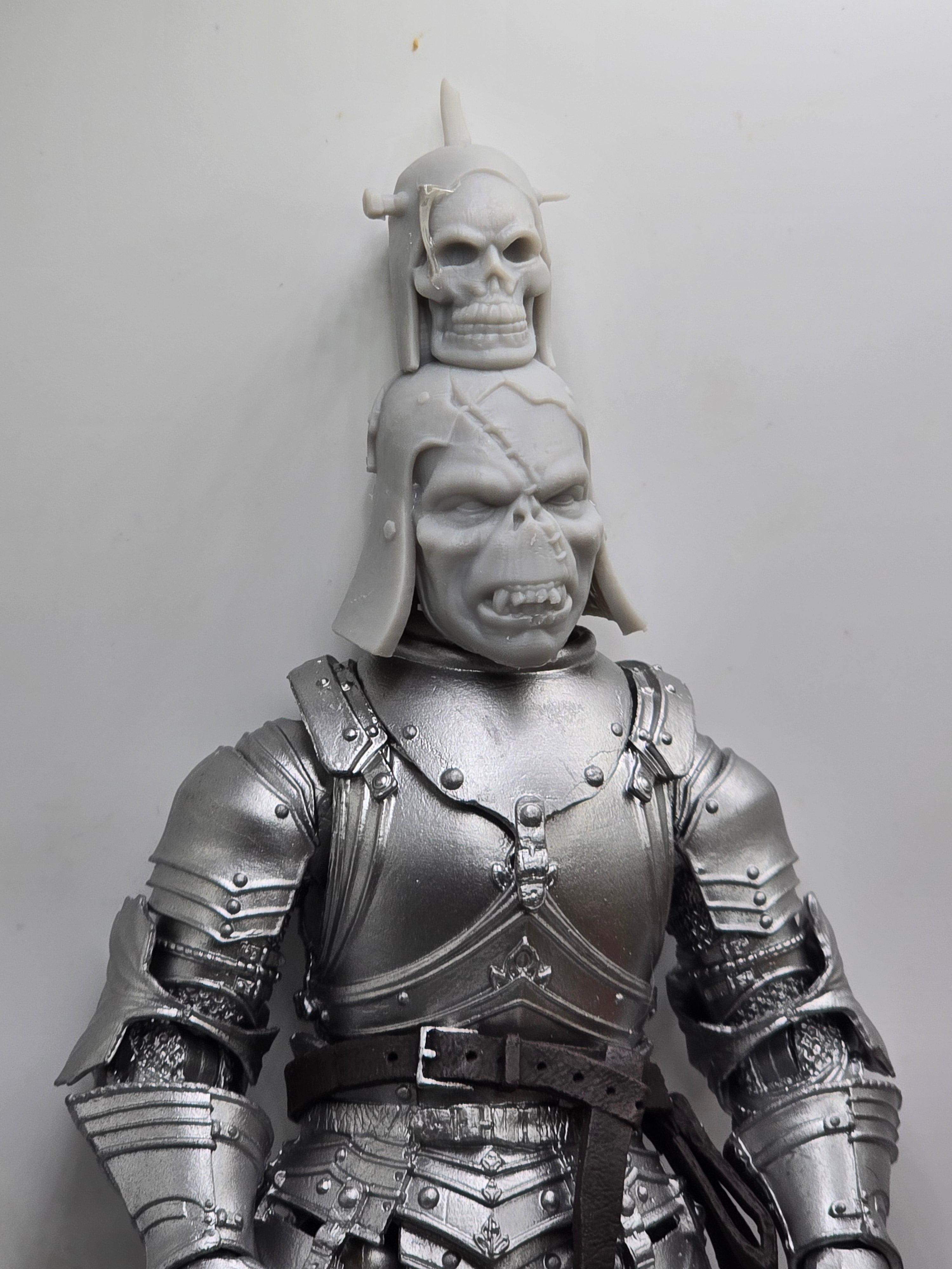 3d Printed Mythic Legions Scale Head 1.0 Orc Guritz Head 1:12 6" Scale.