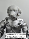 3d Printed Mythic Legions Scale Head 1.0 Golden Retriever Dog Head  1:12 6" Scale.