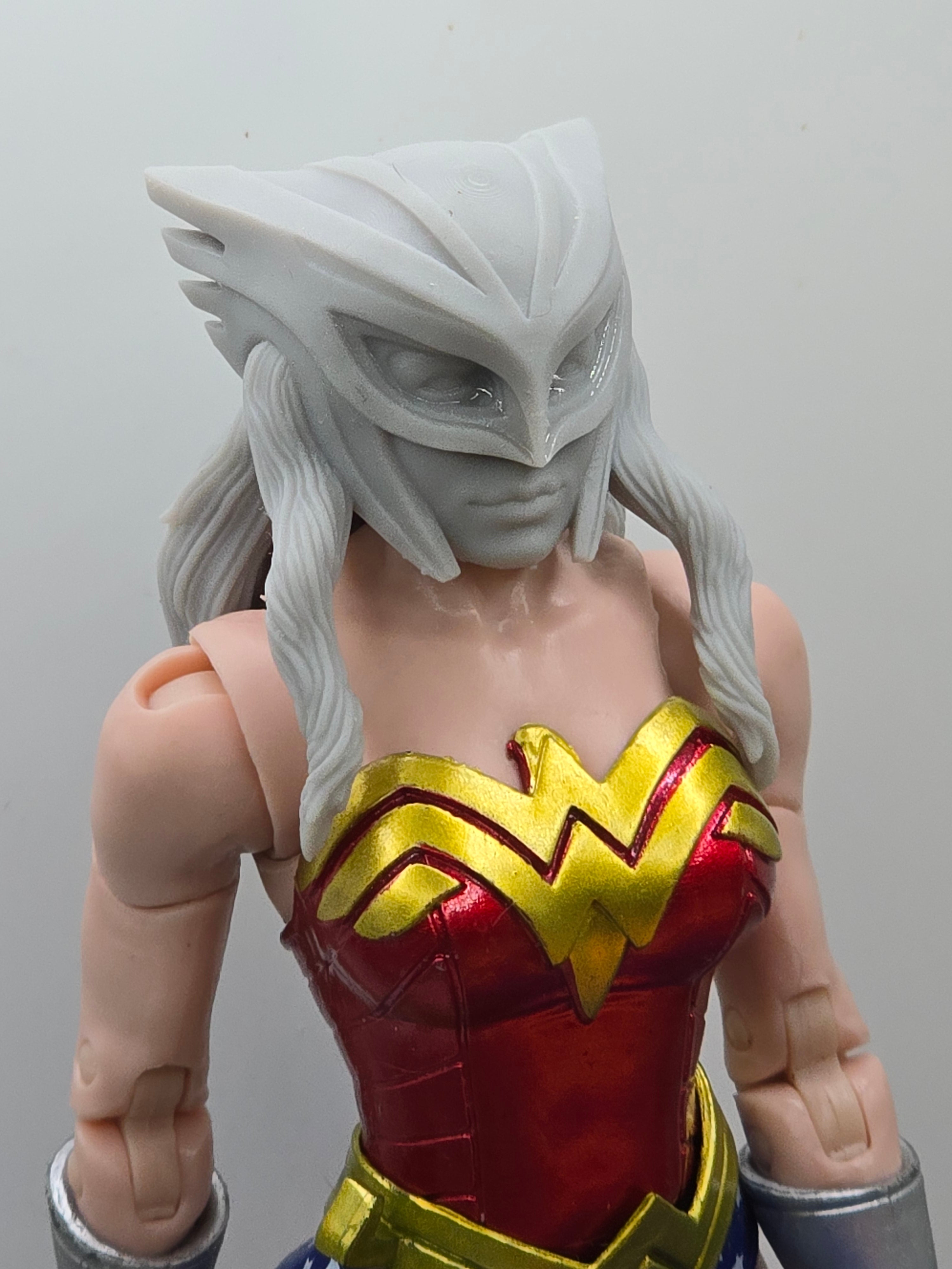 Custom 3d Printed Classified Legends Compatible Comic Multiverse Justice Team Female Hawk Heads 1/12 1-10 1/18 Scale