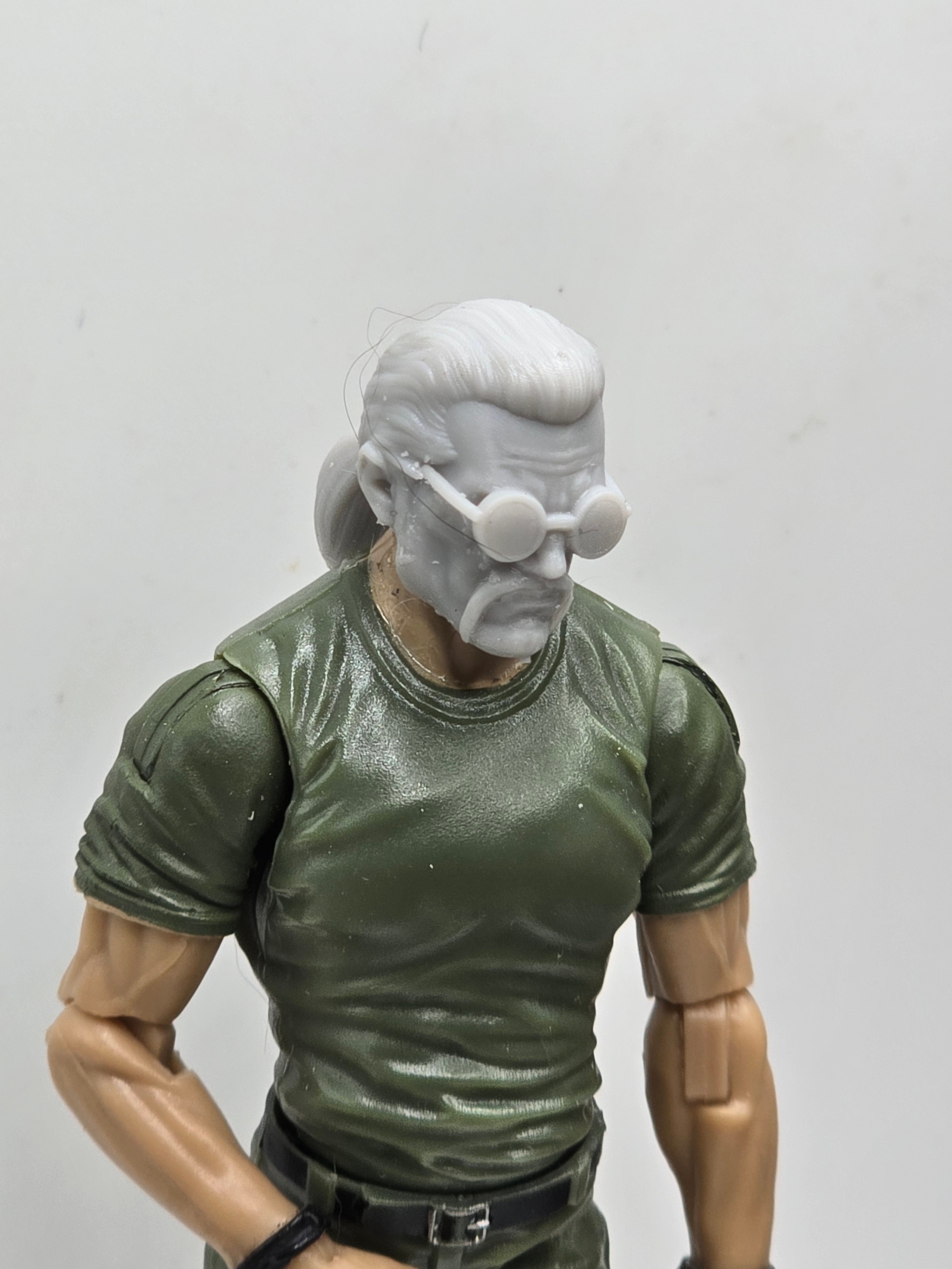 Custom 3d Printed Classified Legends Compatible Comic Multiverse Unmasked Snake Commander Head#2  1/12 1-10 1/18 Scale