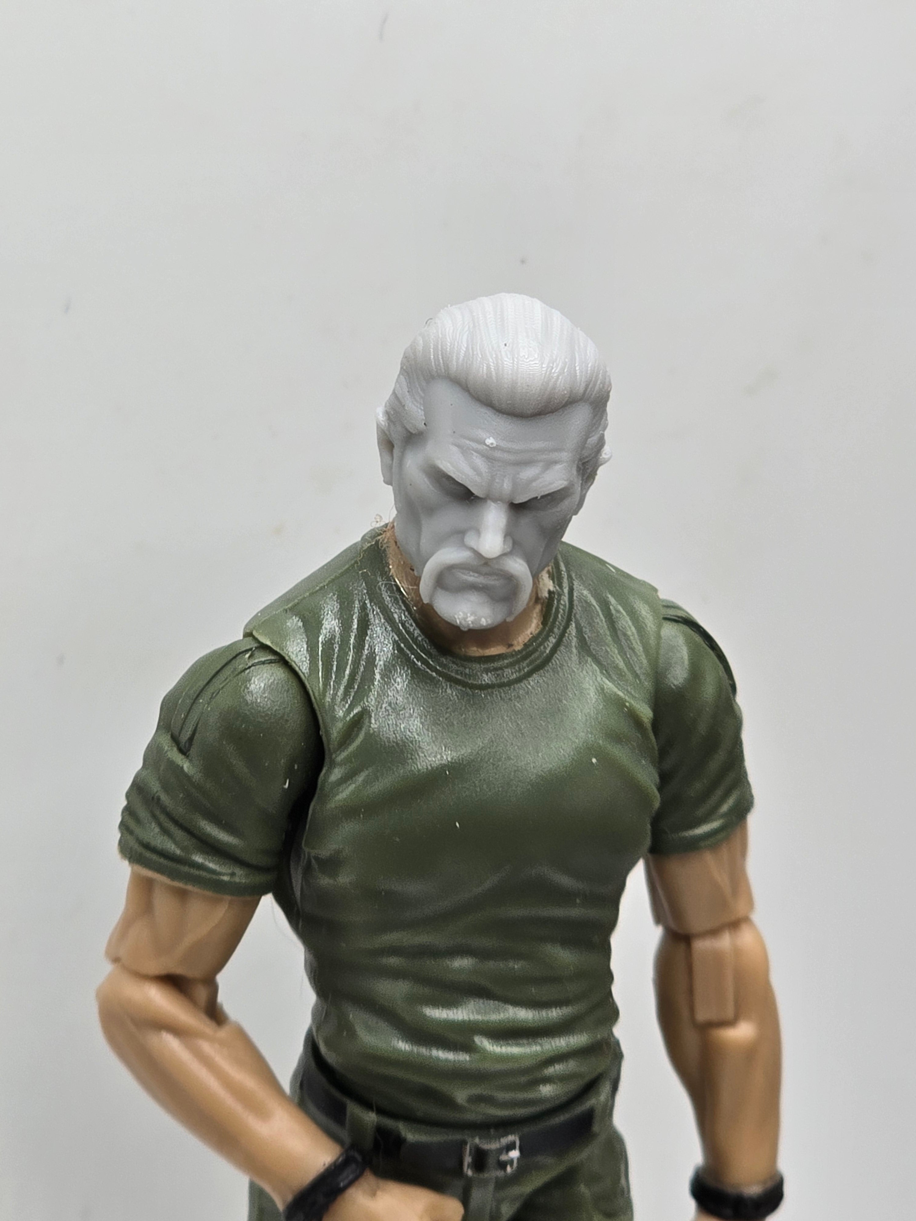 Custom 3d Printed Classified Legends Compatible Comic Multiverse Unmasked Snake Commander Head  1/12 1-10 1/18 Scale