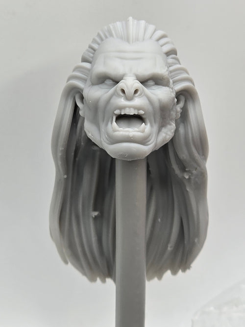 3d Printed Mythic Legions Scale Head 1.0 Orc Lurtz Head  1:12 6" Scale.