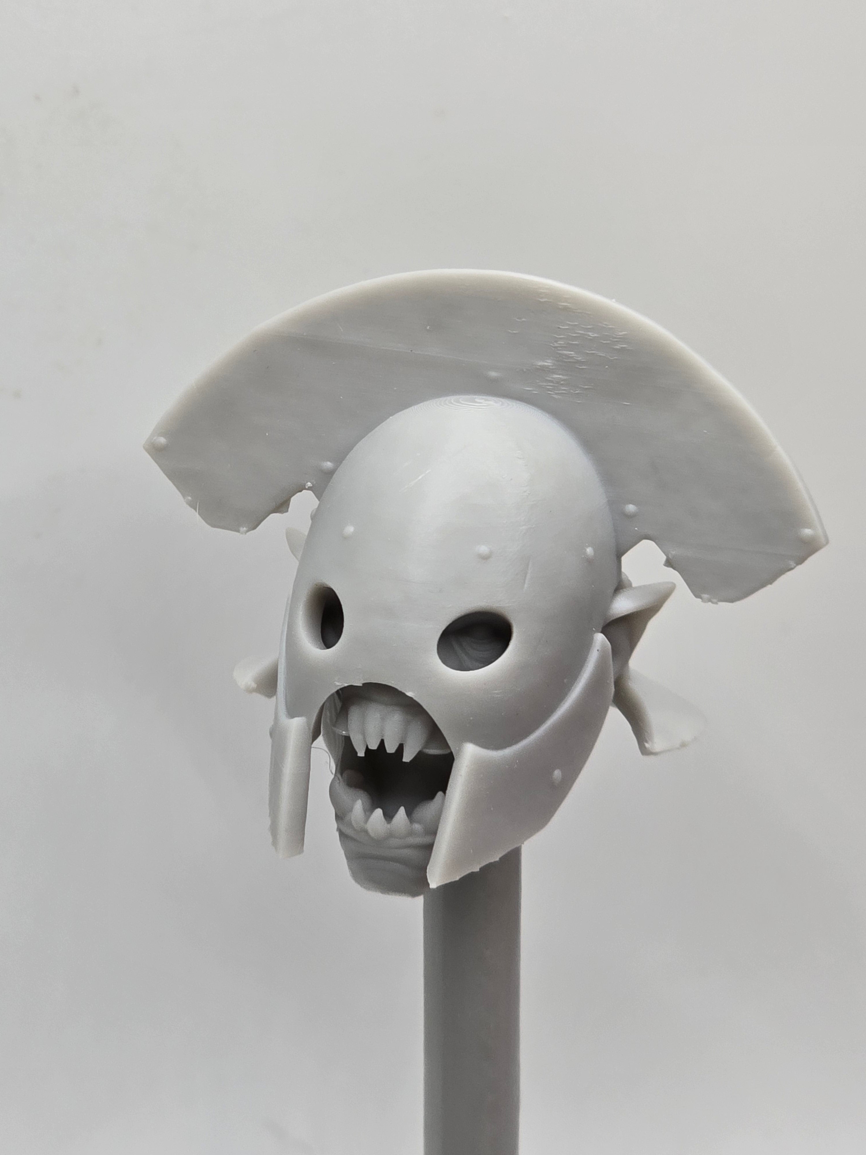 3d Printed Mythic Legions Scale Head 1.0 Orc Uruk Hai Helmet Head#2  1:12 6" Scale.