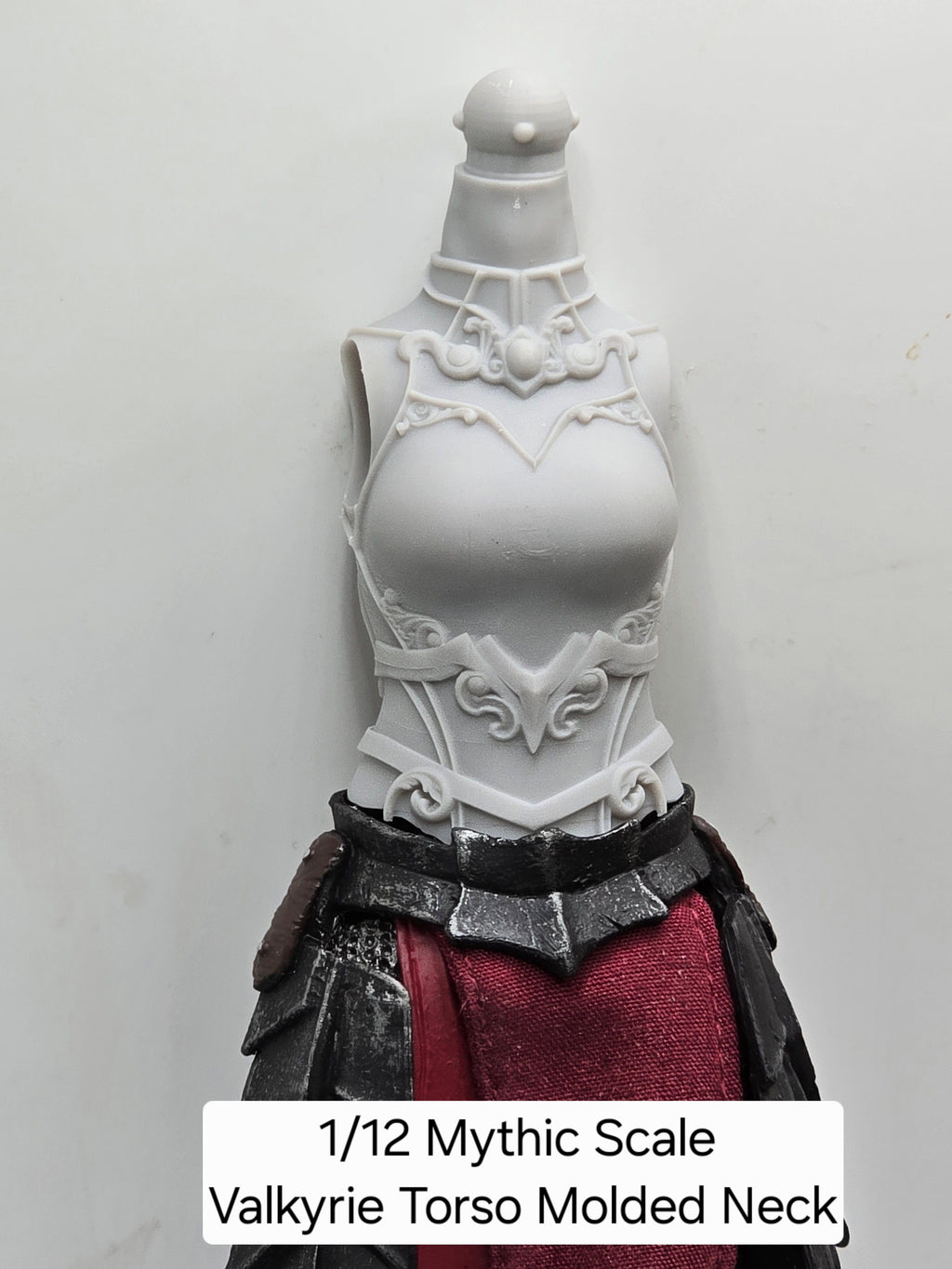 3d Printed Mythic Legions Scale Head 2.0 Valkyrie Torso 1:12 6" Scale.