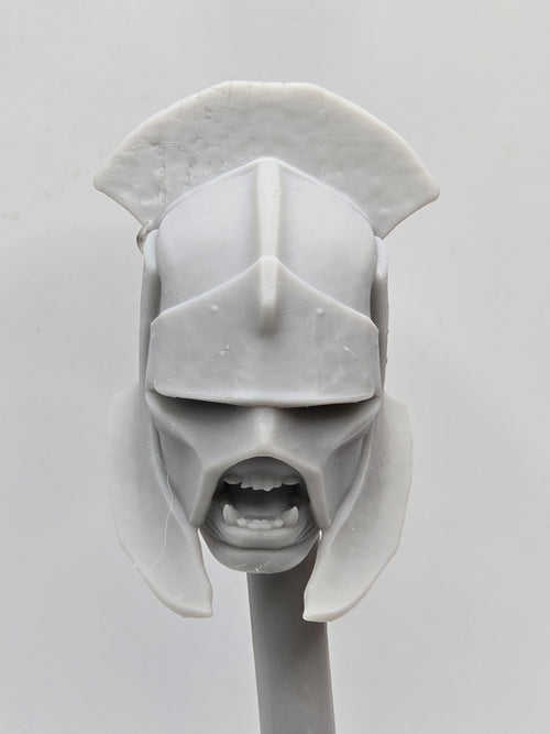 3d Printed Mythic Legions Scale Head 1.0 Orc Uruk Hai Helmet Head#1  1:12 6" Scale.