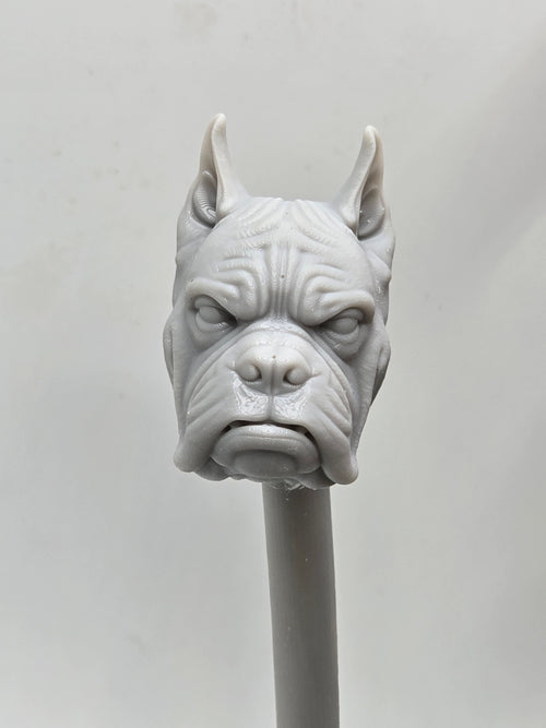 3d Printed Mythic Legions Scale Head 1.0 Boxer Dog Head  1:12 6" Scale.