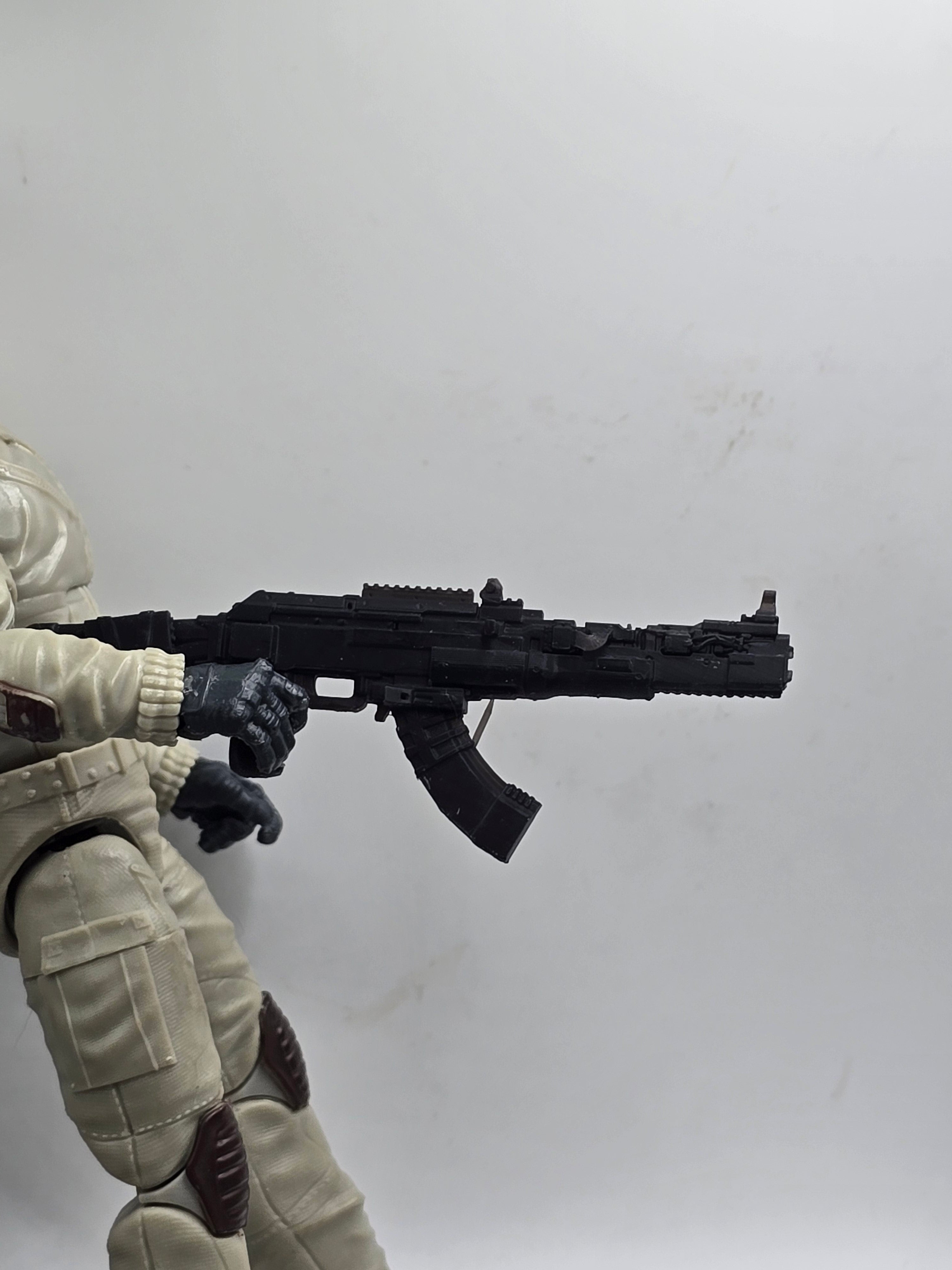 Custom 3d Printed Compatible Classified Legends Comic Multiverse Cyberpunk  Ak 47 Toy Gun  1:12 6" Scale.