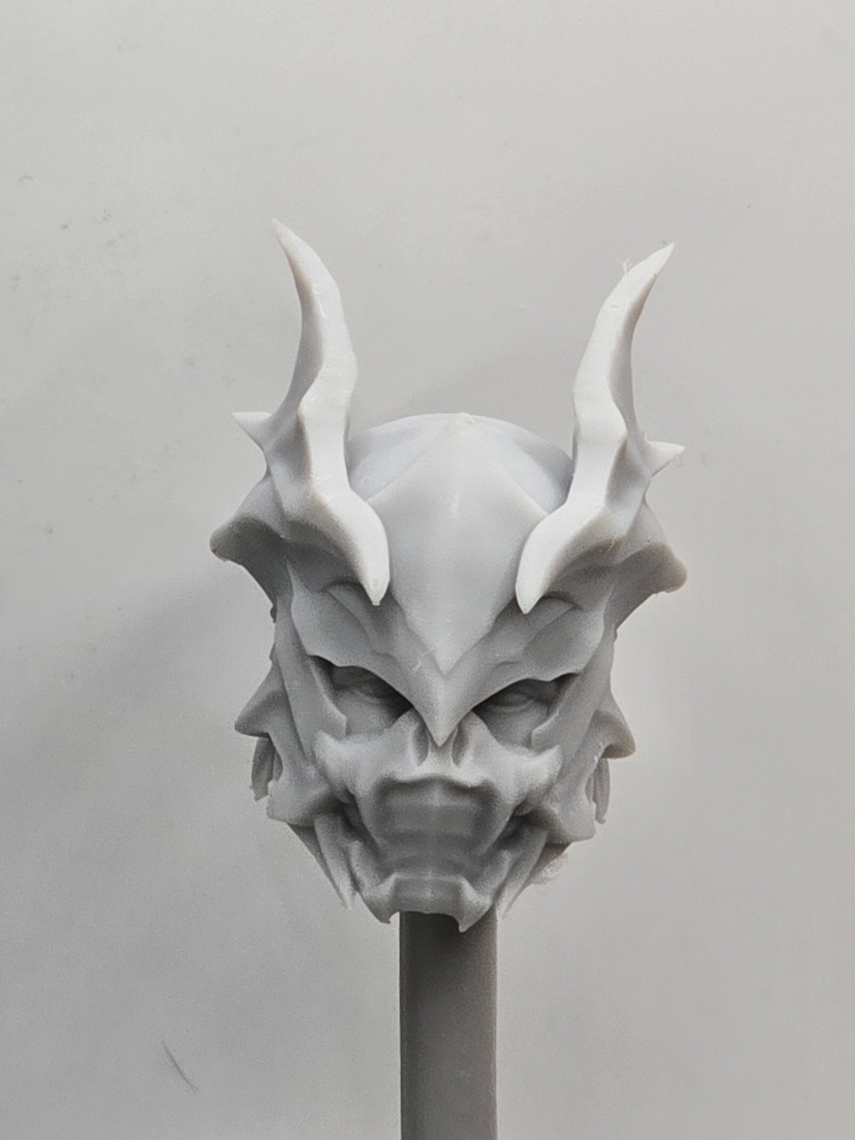 3d Printed Mythic Legions Scale Head 1.0 Vampire Knight Head#2  1:12 6" Scale.