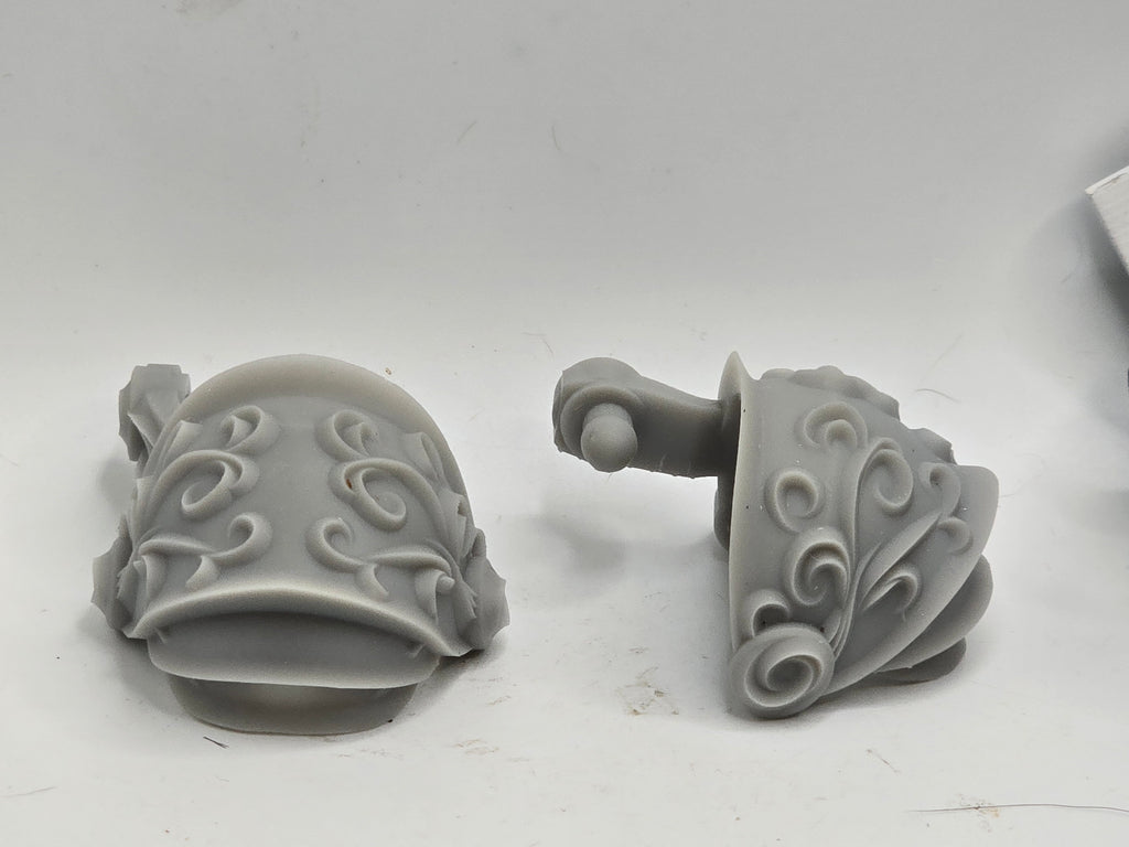 3d Printed Mythic Legions Scale Head 1.0 Dragonborn Pauldrons 1:12 6" Scale.
