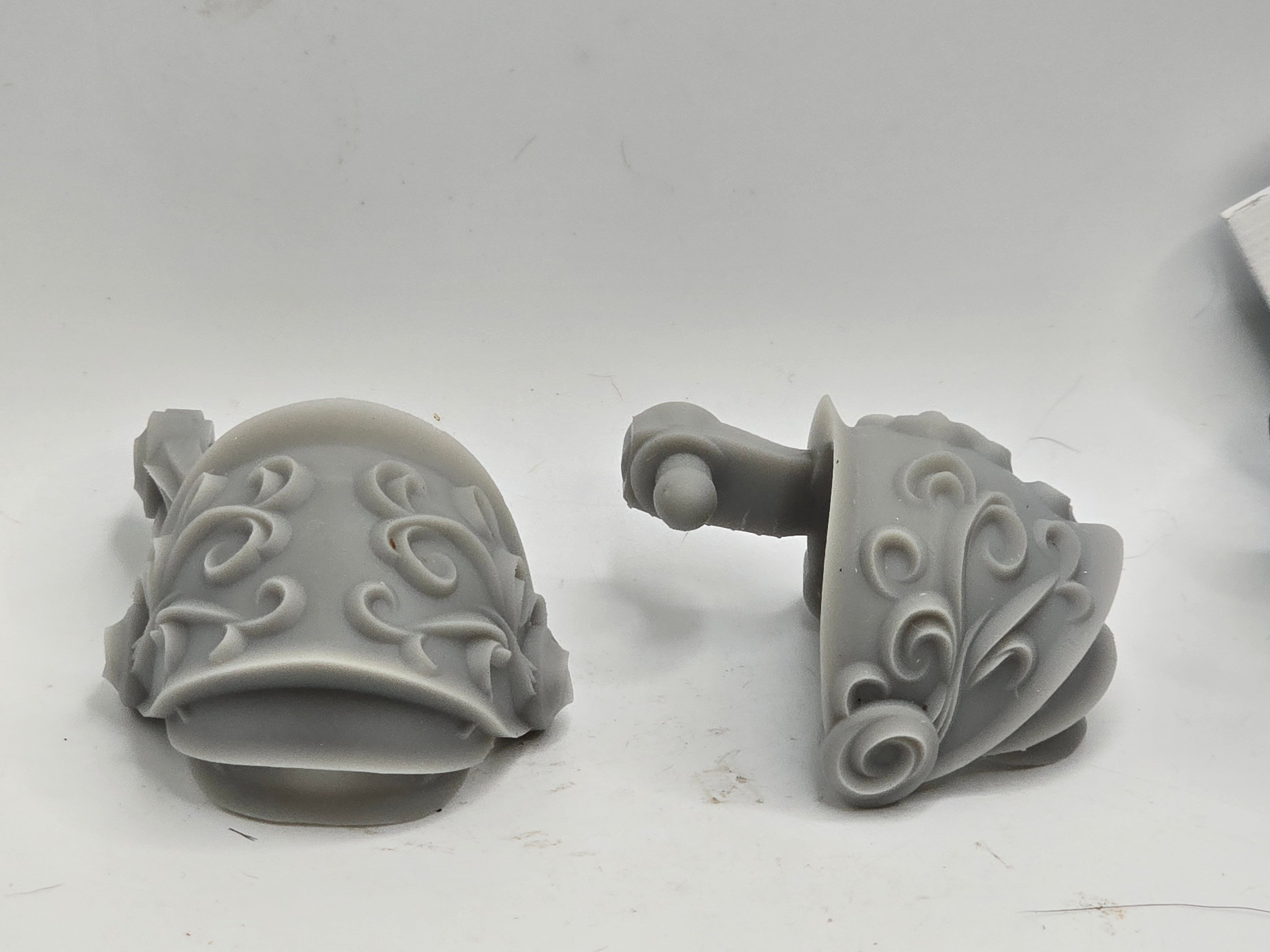 3d Printed Mythic Legions Scale Head 1.0 Dragonborn Pauldrons 1:12 6" Scale.