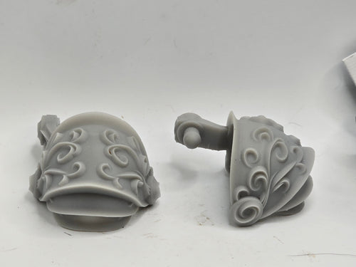 3d Printed Mythic Legions Scale Head 1.0 Dragonborn Pauldrons 1:12 6" Scale.