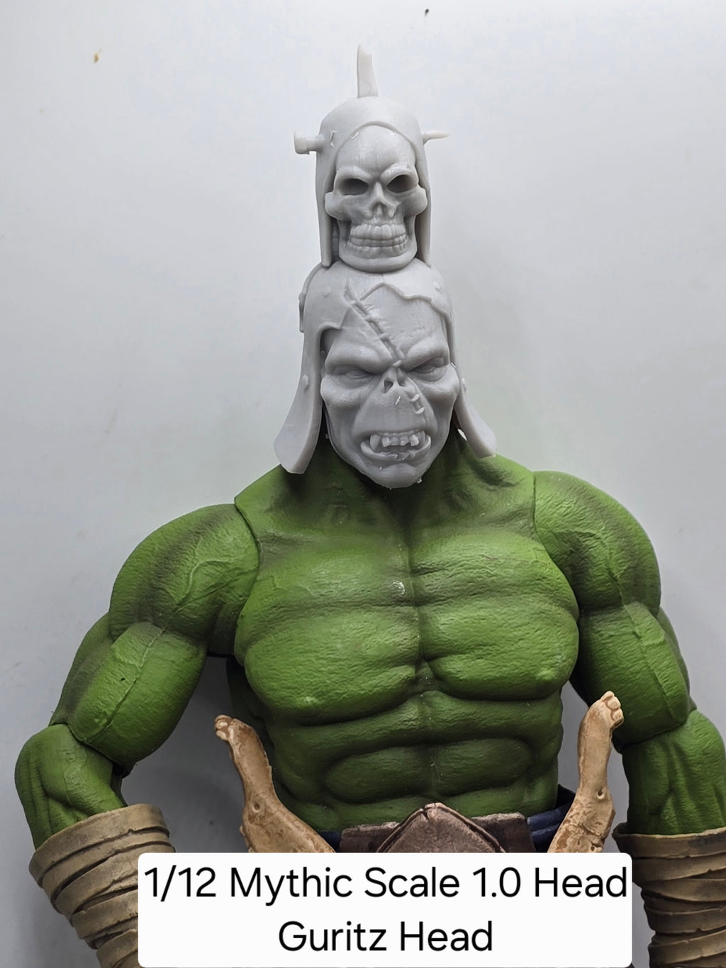 3d Printed Mythic Legions Scale Head 1.0 Orc Guritz Head 1:12 6" Scale.