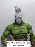3d Printed Mythic Legions Scale Head 1.0 Orc Guritz Head 1:12 6" Scale.