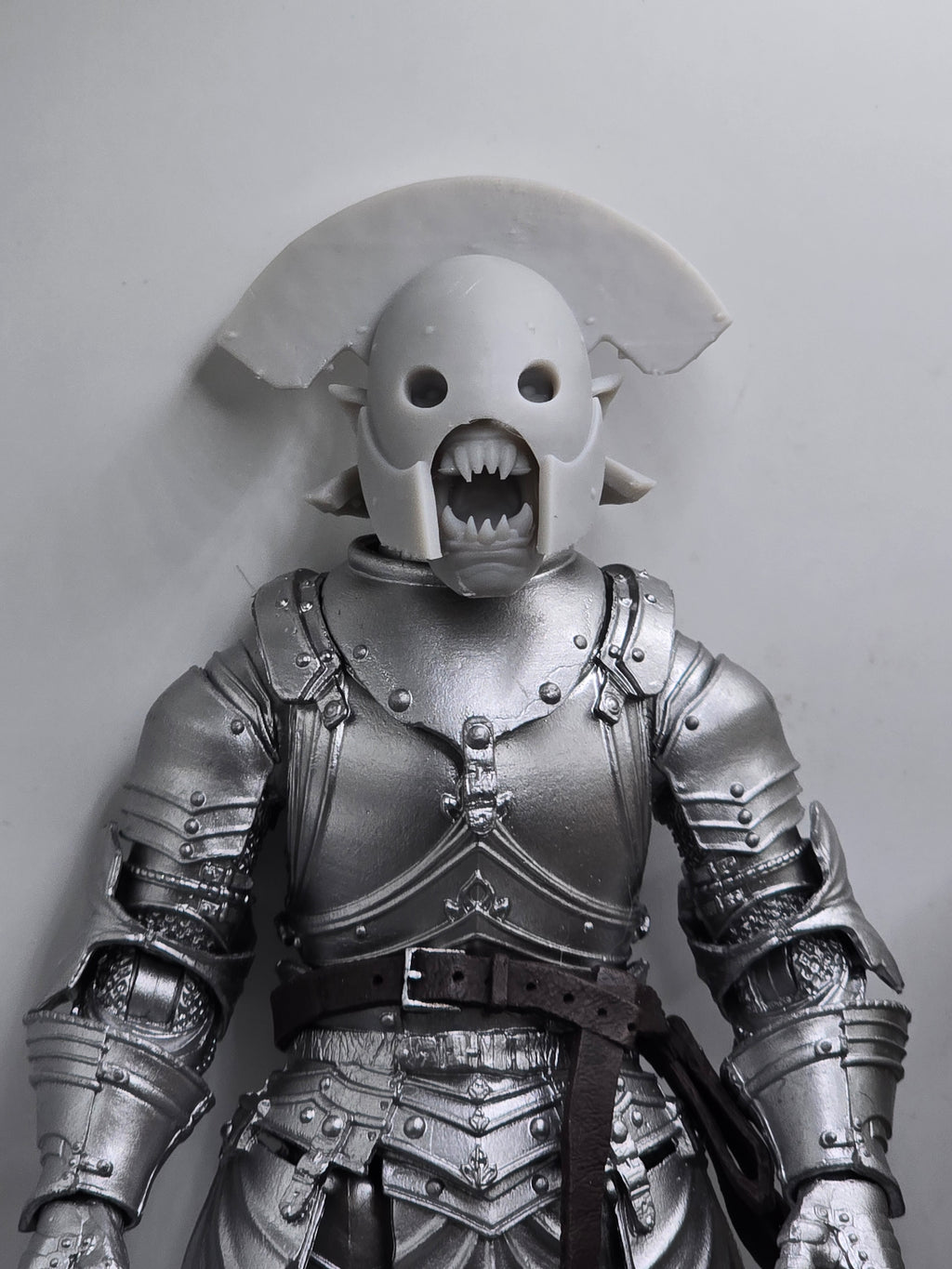 3d Printed Mythic Legions Scale Head 1.0 Orc Uruk Hai Helmet Head#2  1:12 6" Scale.