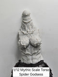 3d Printed Mythic Legions Scale Head 2.0 Spider Goddess Torso 1:12 6" Scale.