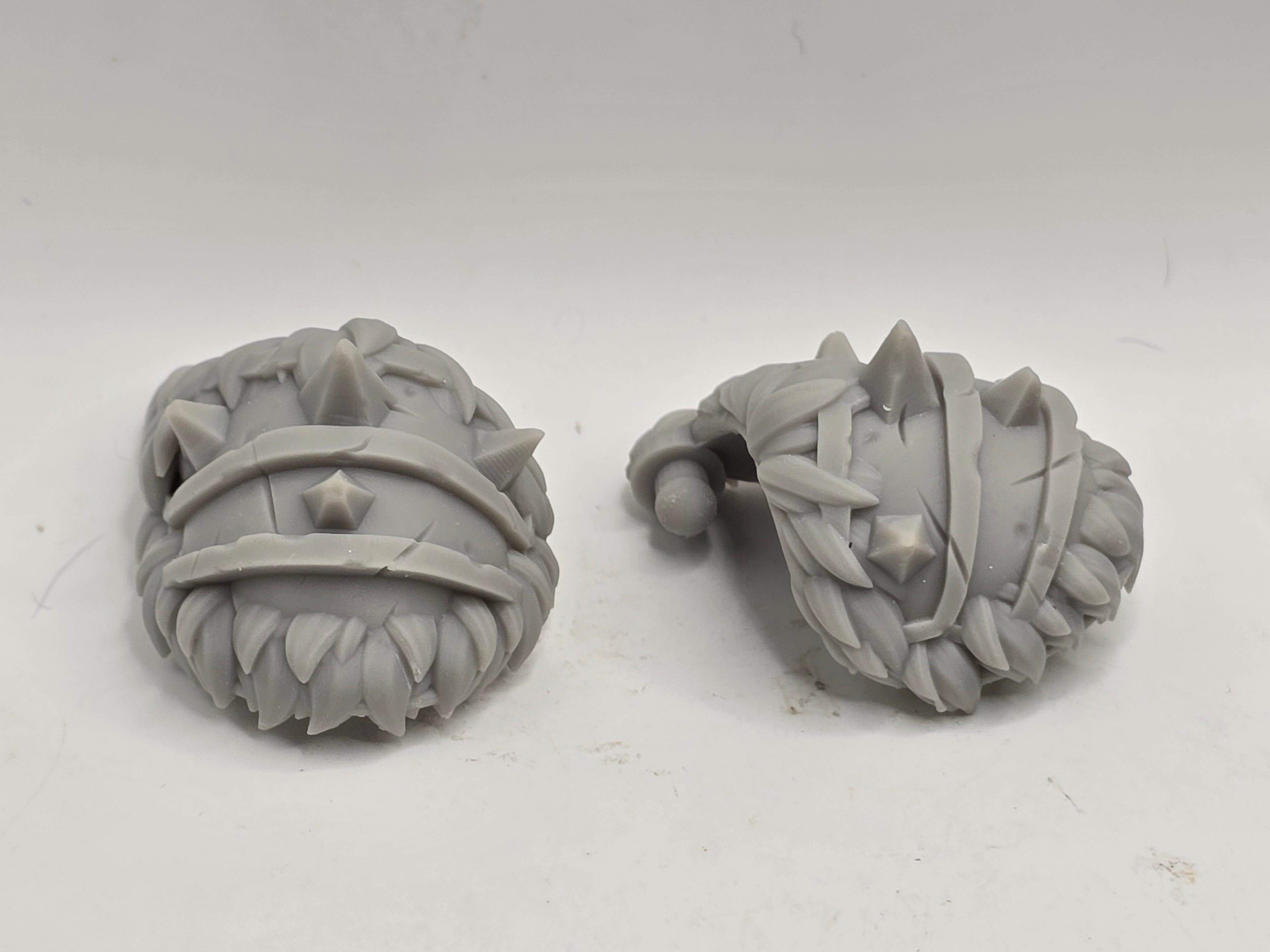 3d Printed Mythic Legions Scale Head 1.0 Gnoll Pauldrons 1:12 6" Scale.