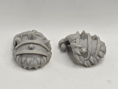 3d Printed Mythic Legions Scale Head 1.0 Gnoll Pauldrons 1:12 6" Scale.