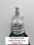3d Printed Mythic Legions Scale Head 2.0 Female Geisha Torso 1:12 6" Scale.