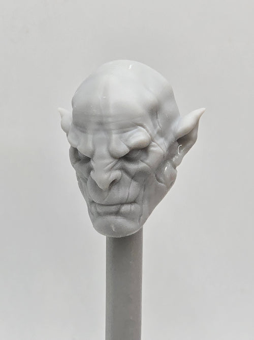 3d Printed Mythic Legions Scale Head 1.0 Azog Closed Mouth Head  1:12 6" Scale.