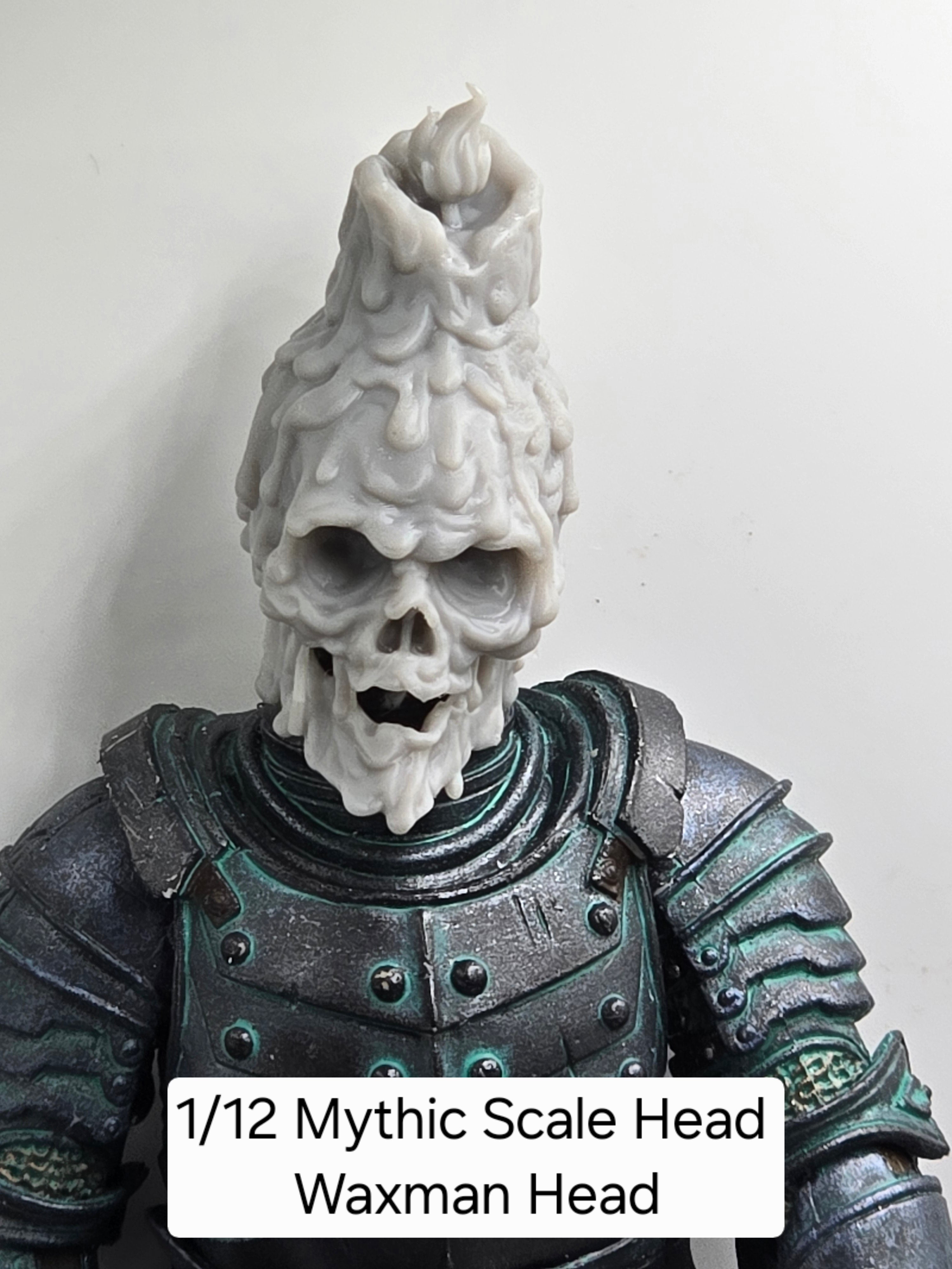 3d Printed Mythic Legions Scale Head 1.0 Waxman Head  1:12 6" Scale.