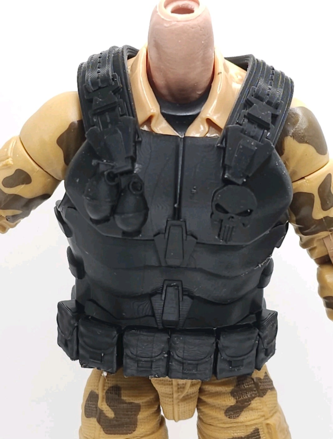 Custom 3d Printed Compatible Classified Legends Comic Multiverse Punishment Man v2 Flexible Vest 1:12 6" Scale.