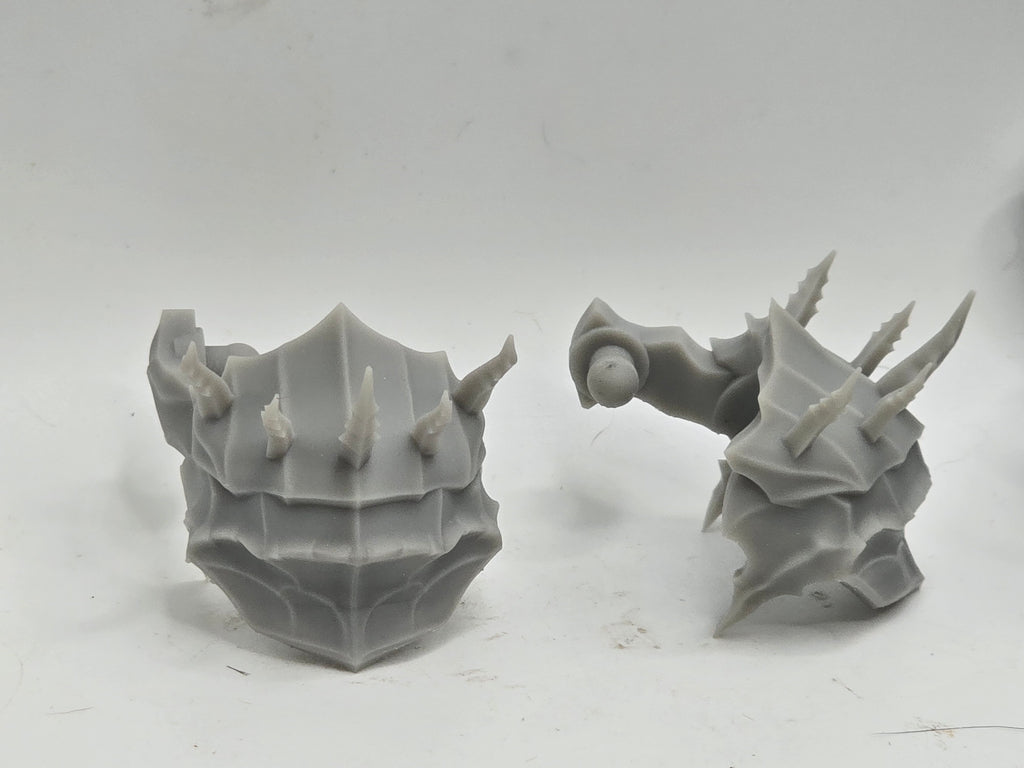 3d Printed Mythic Legions Scale Head 1.0 Death Knight Pauldrons 1:12 6" Scale.