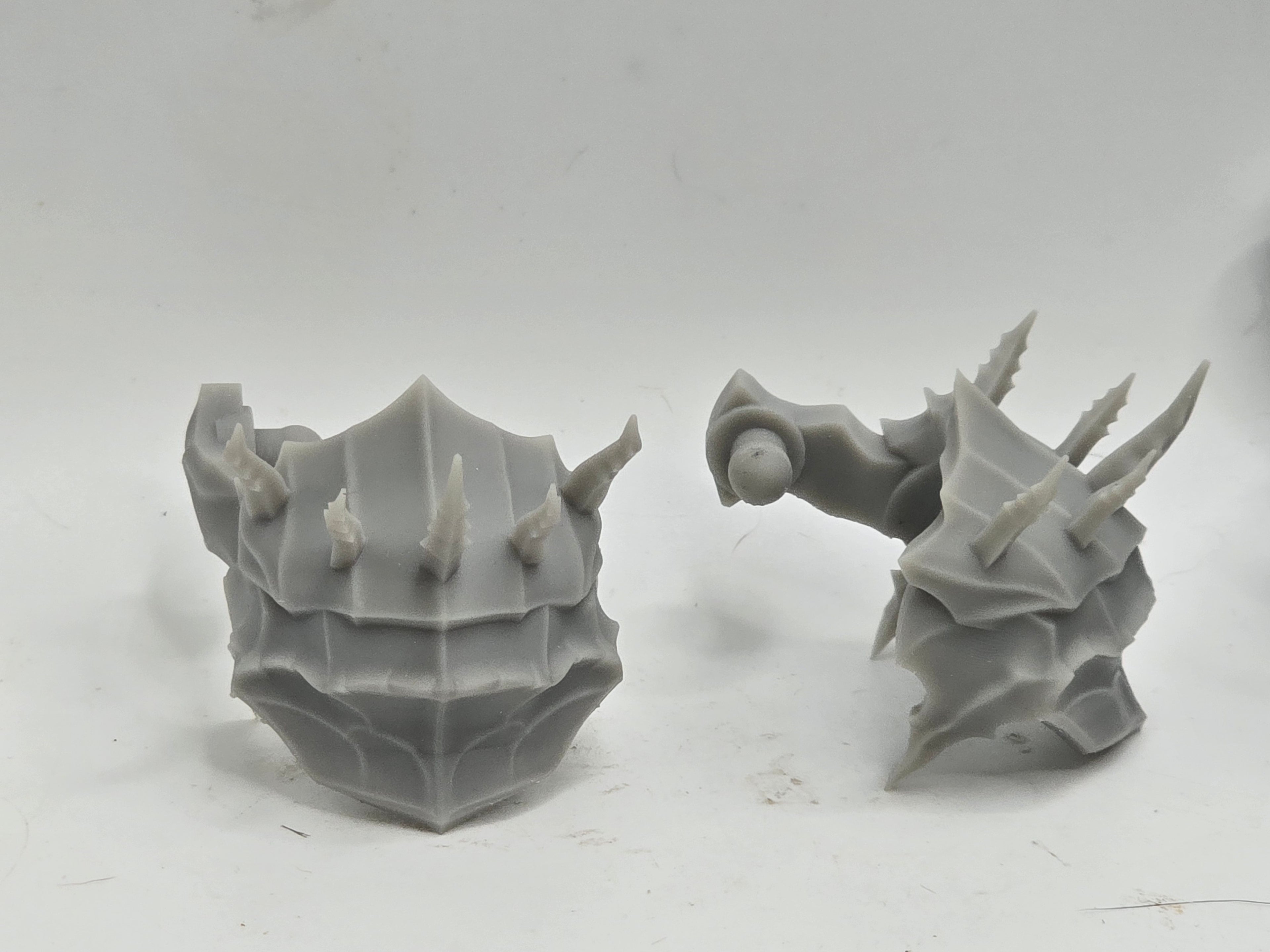 3d Printed Mythic Legions Scale Head 1.0 Death Knight Pauldrons 1:12 6" Scale.