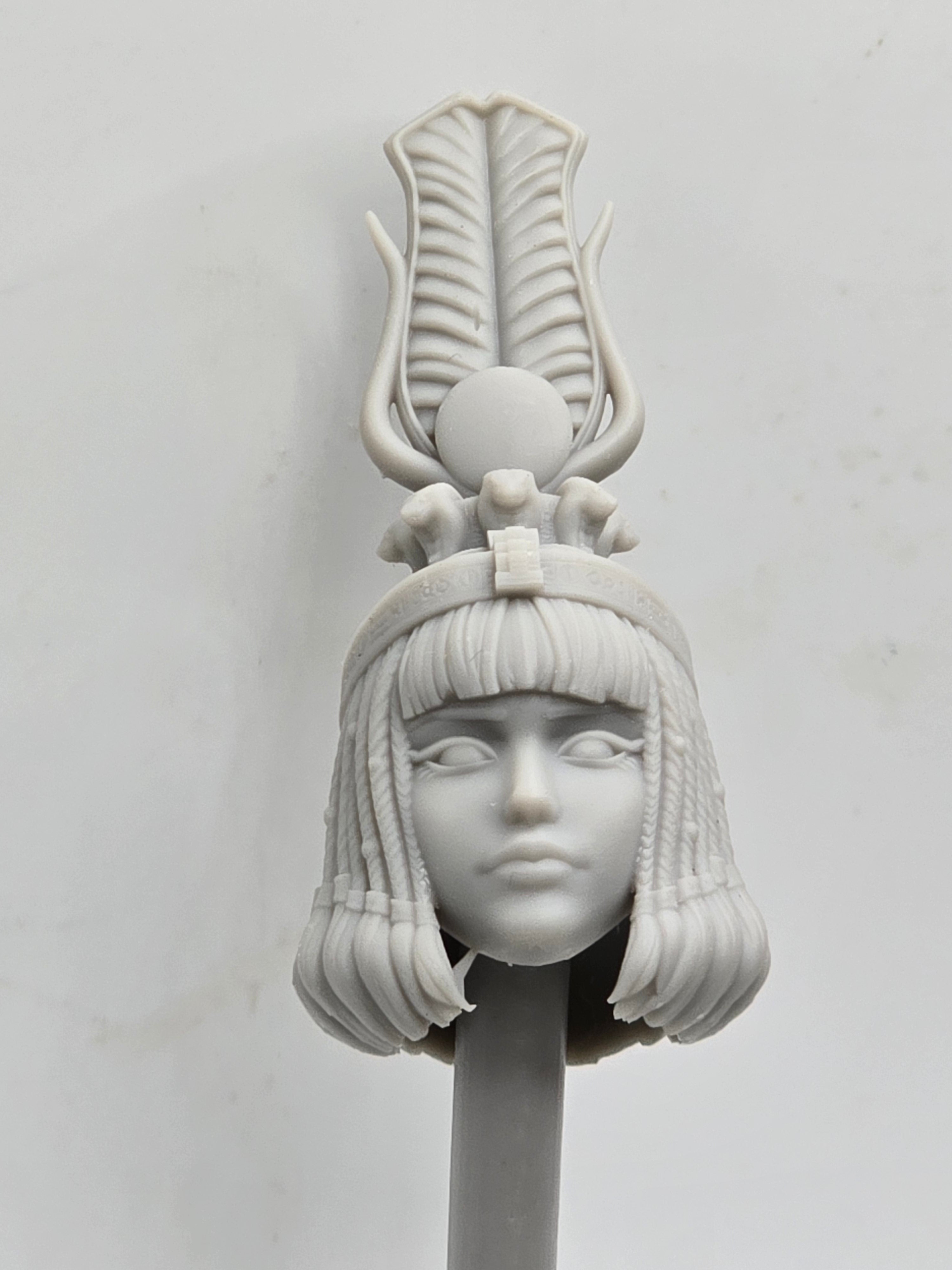 3d Printed Mythic Legions Scale Head 2.0 Goddess Isis Head#2  1:12 6" Scale.