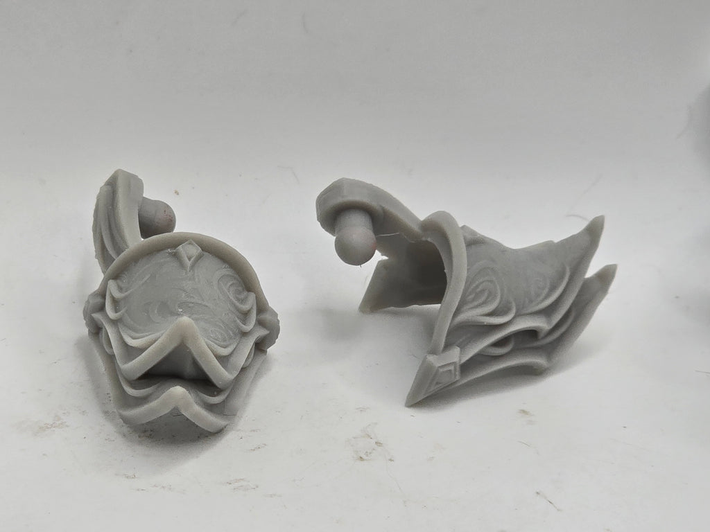 3d Printed Mythic Legions Scale Head 2.0 Priestess Pauldrons 1:12 6" Scale.