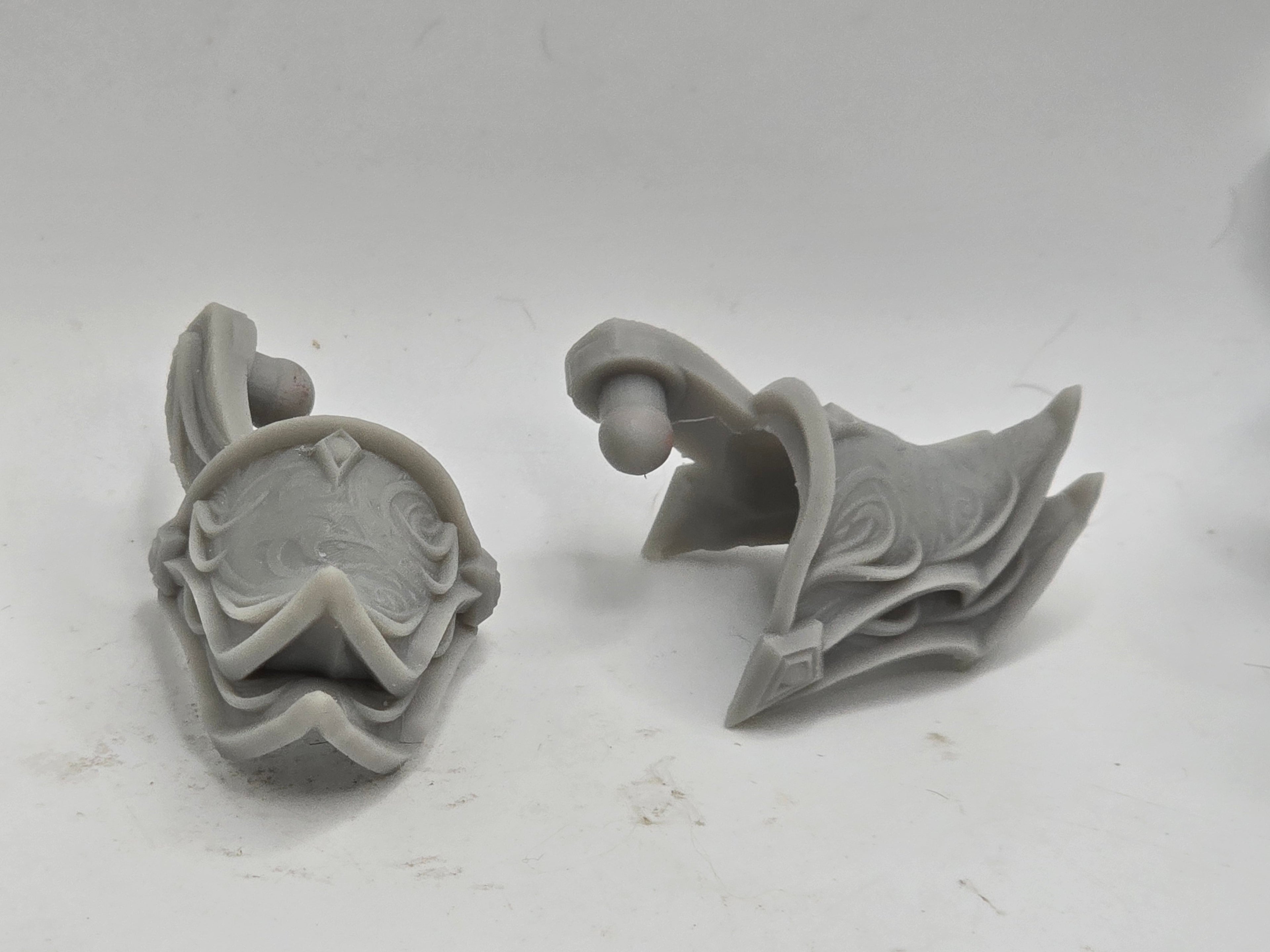 3d Printed Mythic Legions Scale Head 2.0 Priestess Pauldrons 1:12 6" Scale.