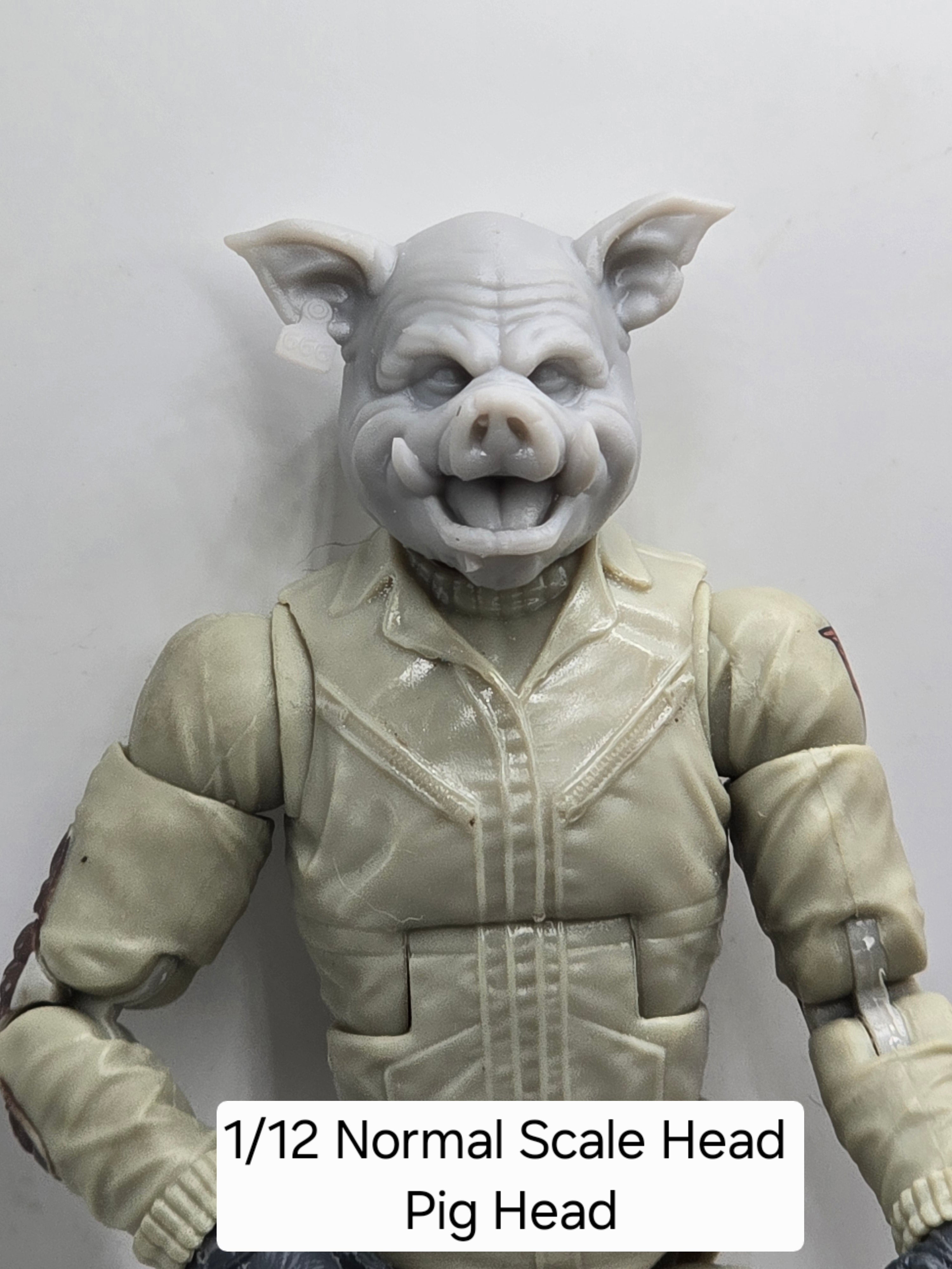3d Printed Mythic Legions Scale Head 1.0 Evil Pig Head  1:12 6" Scale.
