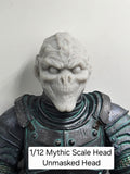 3d Printed Mythic Legions Scale Head 1.0 Unmasked Head  1:12 6" Scale.