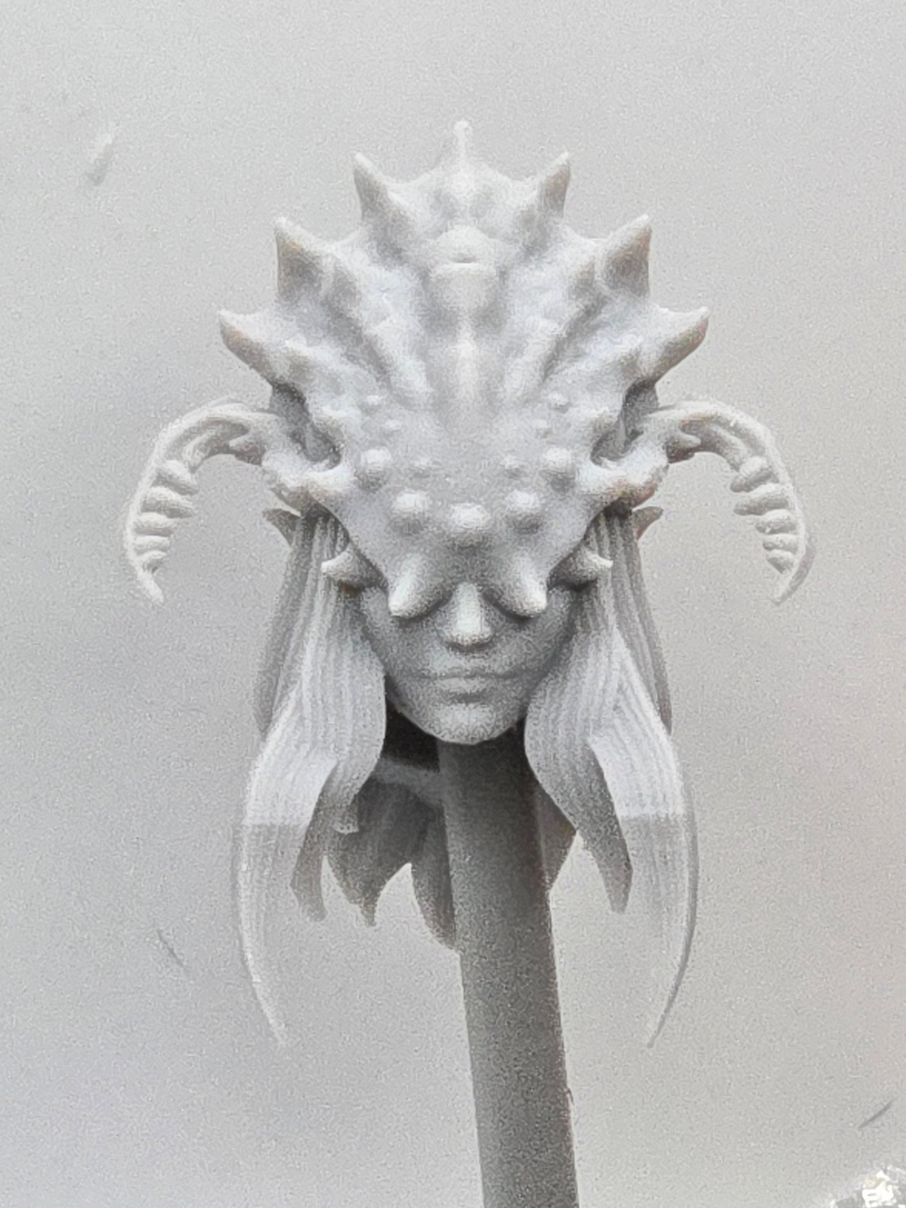 3d Printed Mythic Legions Scale Head 2.0 Spider Priestess Head#2  1:12 6" Scale.