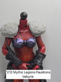 3d Printed Mythic Legions Scale Head 2.0 Valkyrie Pauldrons 1:12 6" Scale.