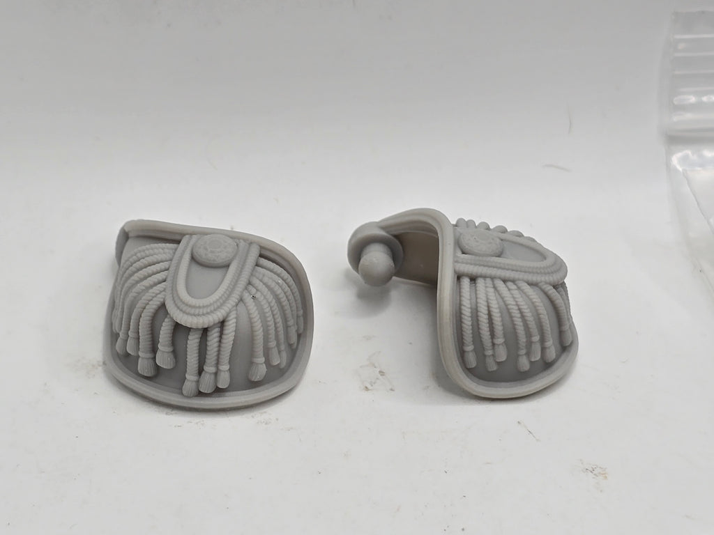 3d Printed Mythic Legions Scale Head 1.0 Pirate Pauldrons 1:12 6" Scale.