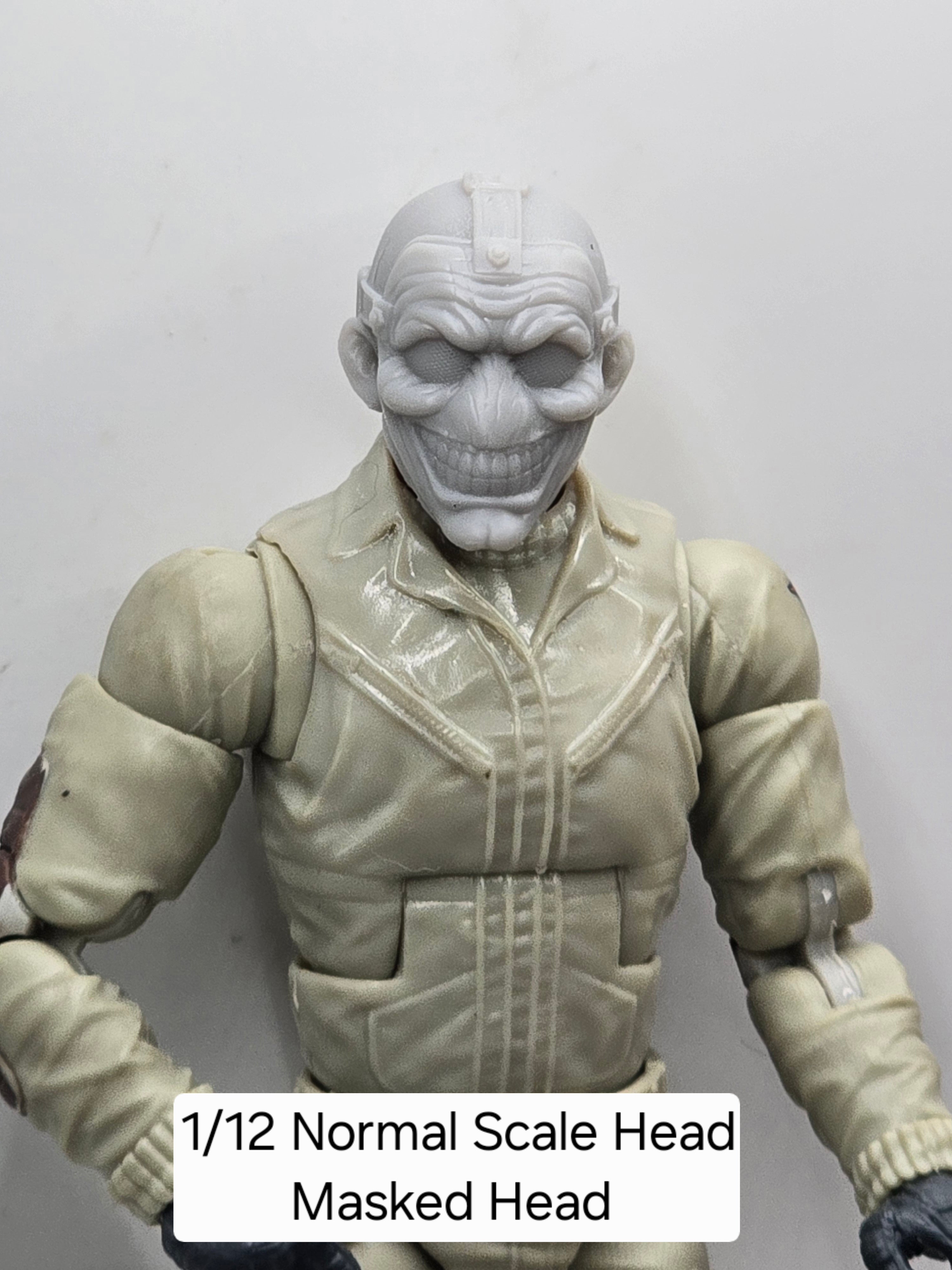 3d Printed Mythic Legions Scale Head 1.0 Masked Head  1:12 6" Scale.