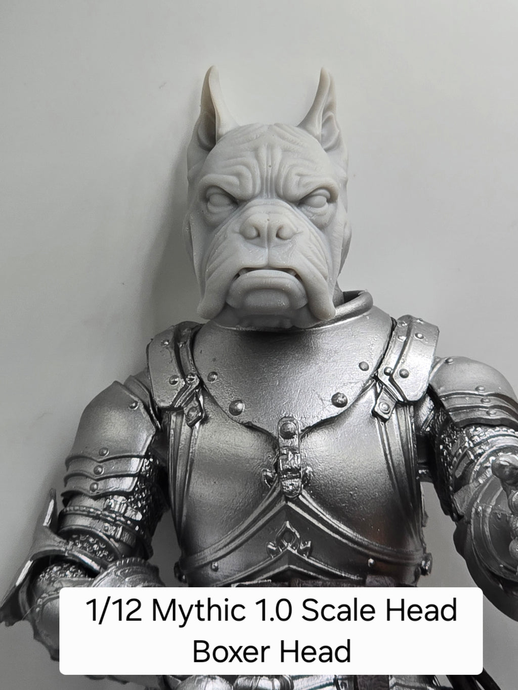 3d Printed Mythic Legions Scale Head 1.0 Boxer Dog Head  1:12 6" Scale.