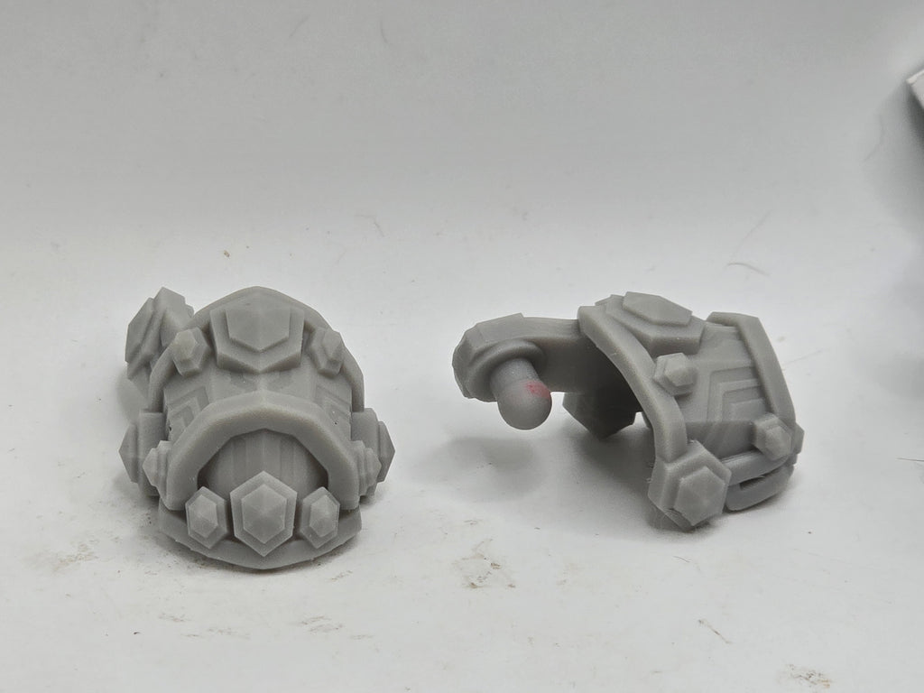 3d Printed Mythic Legions Scale Head 2.0 Mineral Dwarf Pauldrons 1:12 6" Scale.
