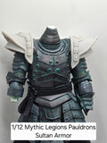 3d Printed Mythic Legions Scale Head 1.0 Sultan Pauldrons 1:12 6" Scale.