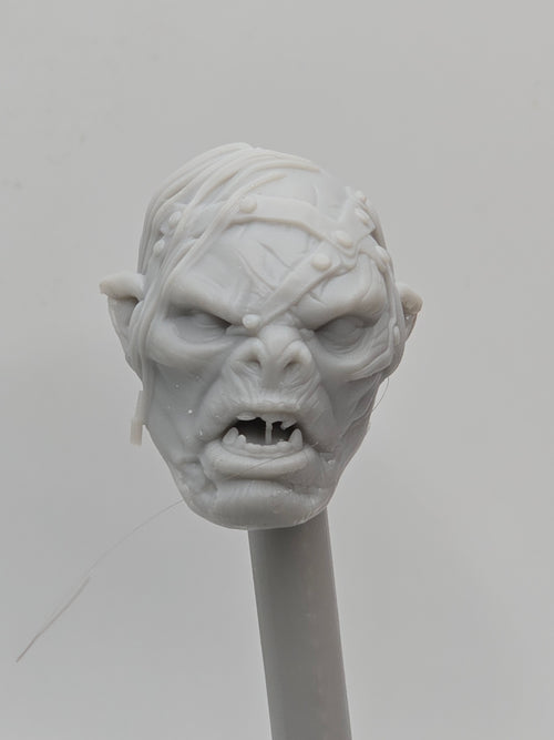 3d Printed Mythic Legions Scale Head 1.0 Orc Blog Head  1:12 6" Scale.