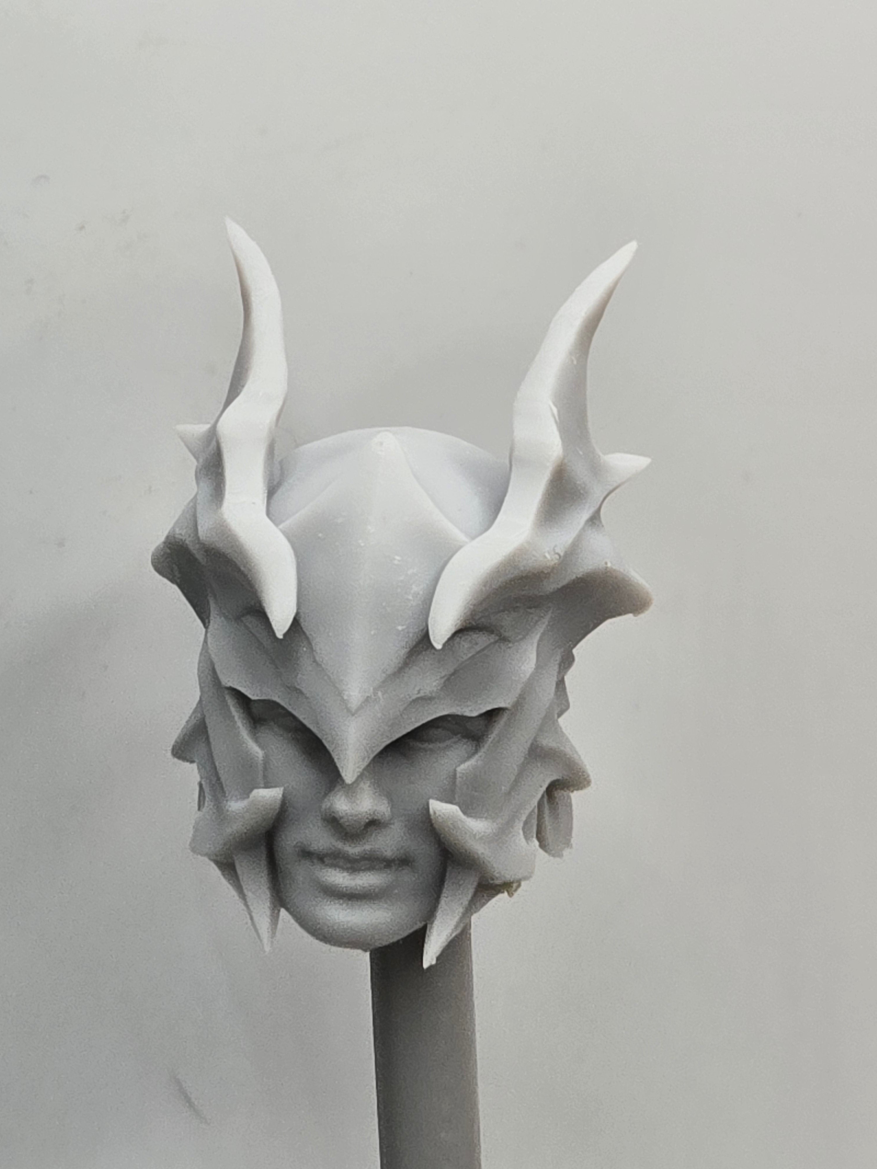 3d Printed Mythic Legions Scale Head 1.0 Vampire Knight Head#1  1:12 6" Scale.